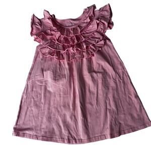 Sew Sassy Pink Ruffle Neckline Dress - Size 6